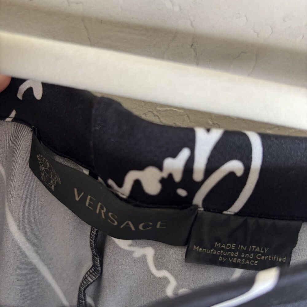 Versace Black & Gold Baroque Print Two-Piece Pantsuit - Picture 3 of 12